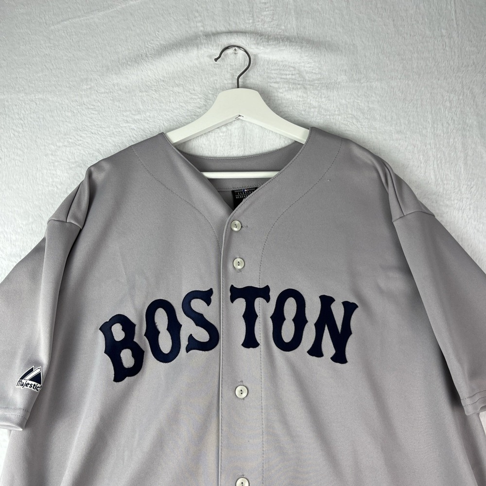 Boston Red Sox Baseball Jersey Mens 2X Gray Majestic MLB Sports Fans Wear